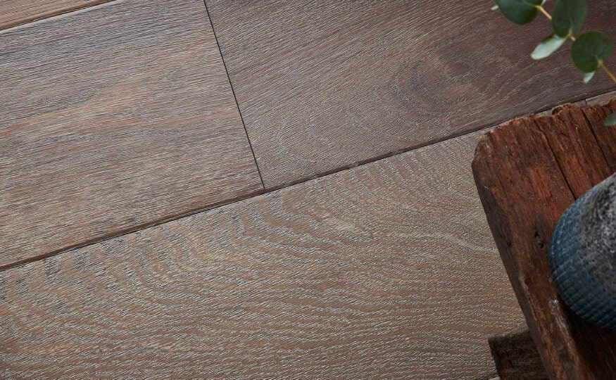 Close up of dark hard wood flooring