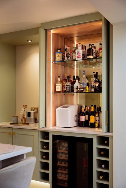 Bar Area with pocket doors